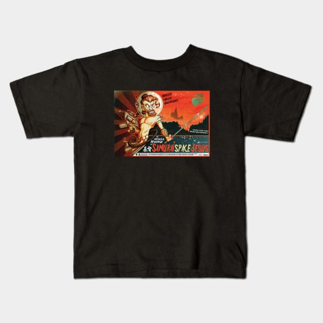 Samurai Space Jesus Kids T-Shirt by stieven